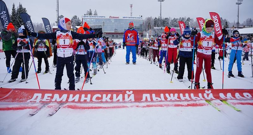 В Демино прошел детский лыжный марафон