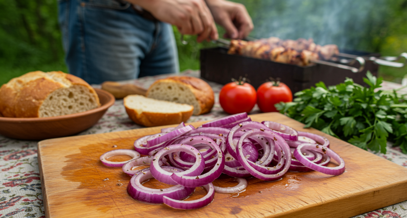 Маринованный лук к шашлыку - превосходит аромат мяса