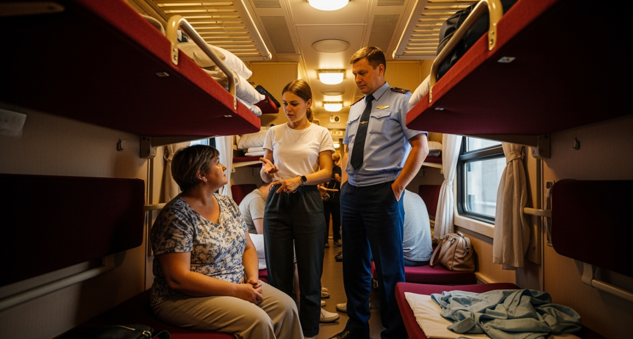 В 7 утра с верхней полки спустилась попутчица и начала будить меня, чтобы я освободила ей место: проводник рассказал, как реагировать в подобных случаях