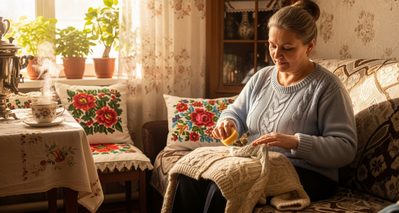 Катышки на одежде исчезнут навсегда: дедовский секрет с обычной кухонной губкой