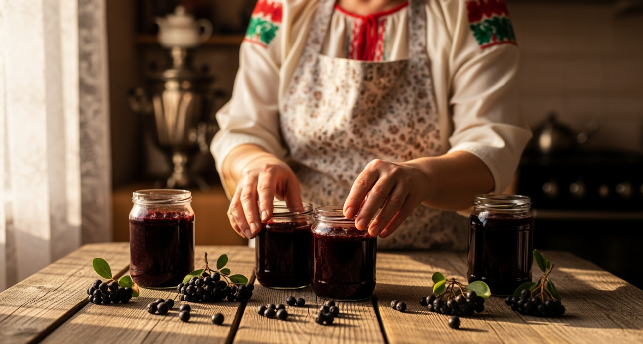 Зимой открываю драгоценные баночки с черноплодкой — вся семья мгновенно прибегает на чаепитие