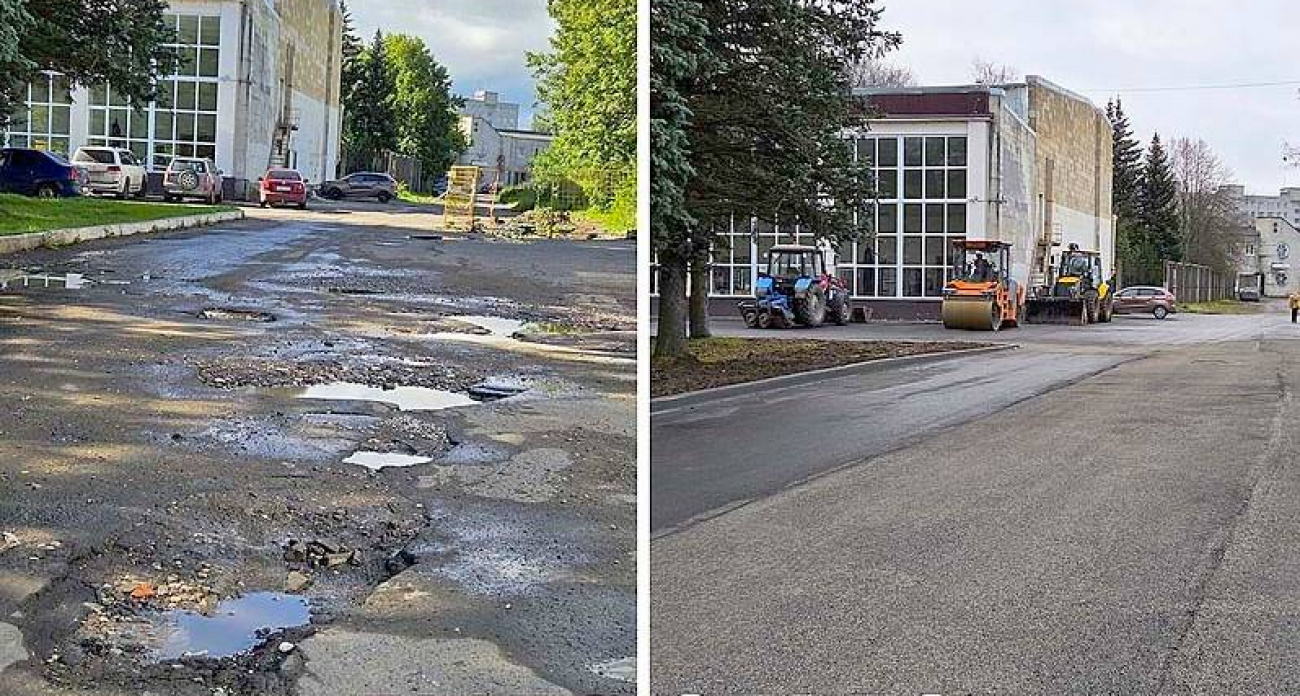 3700 квадратов нового асфальта: ДС "Метеор" в Рыбинске готовят к весенней разметке парковки