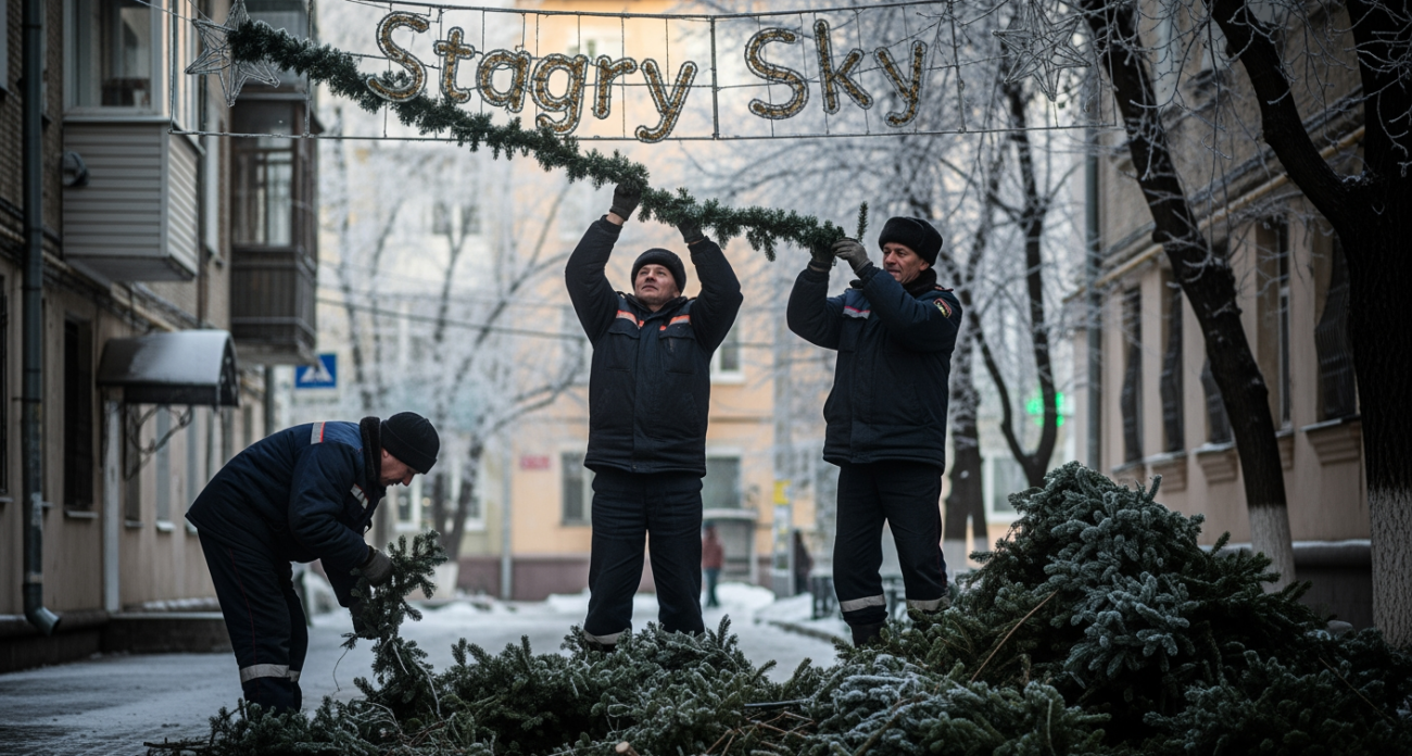 6 километров гирлянд и 9 елей: Рыбинск избавляется от зимней сказки, оставив одно новогоднее чудо