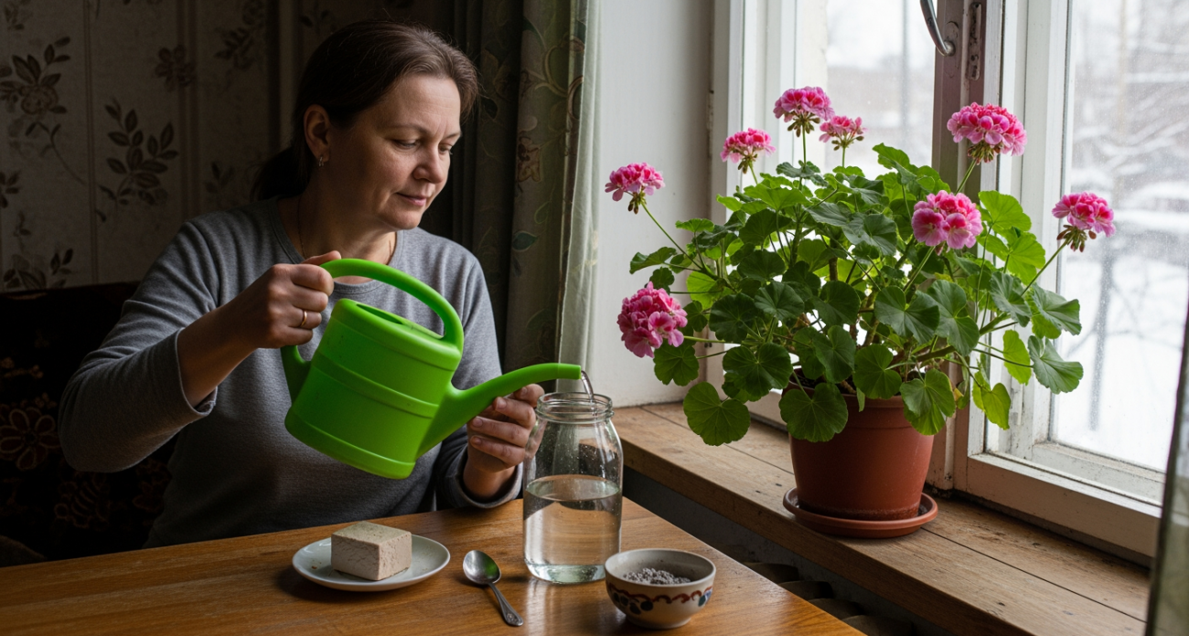Секретная подкормка для герани: всего щепотка этого средства в горшок и растение зацветёт даже на молодых побегах