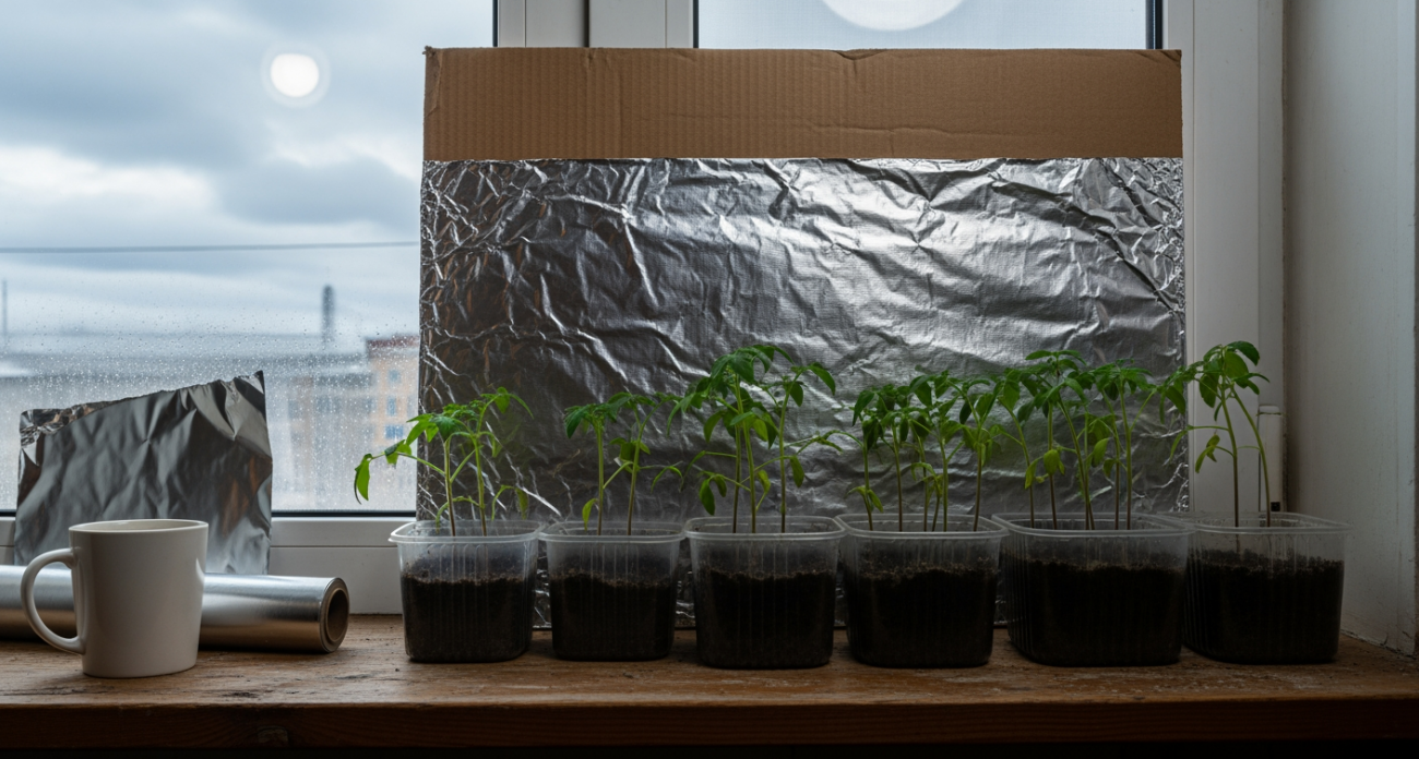 Копеечный трюк с обычной фольгой превратил мои хилые помидоры в мощные кусты за считанные дни