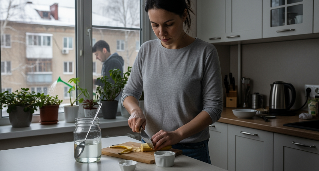 Соль и банановая кожура — копеечный трюк, который превратит вашу зимнюю лень в настоящее достижение