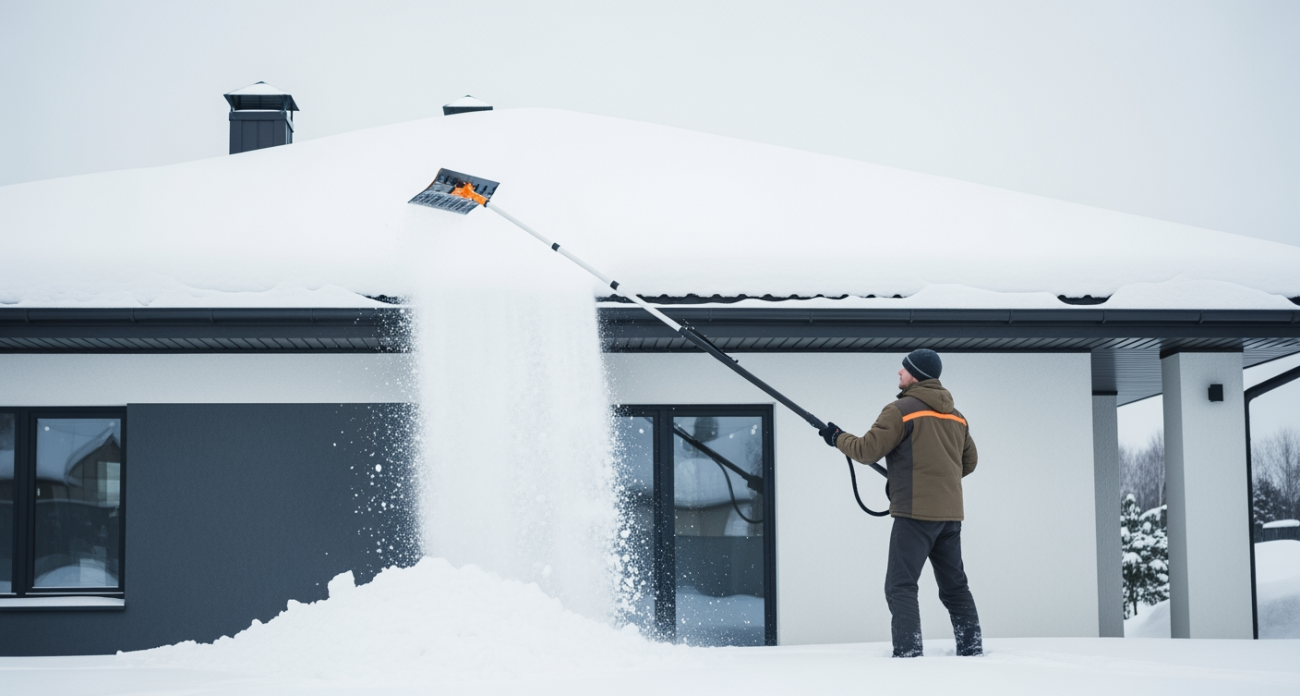 Безопасная очистка крыши от снега на земле: проверенный метод для тех, кто ценит свою жизнь больше лопаты