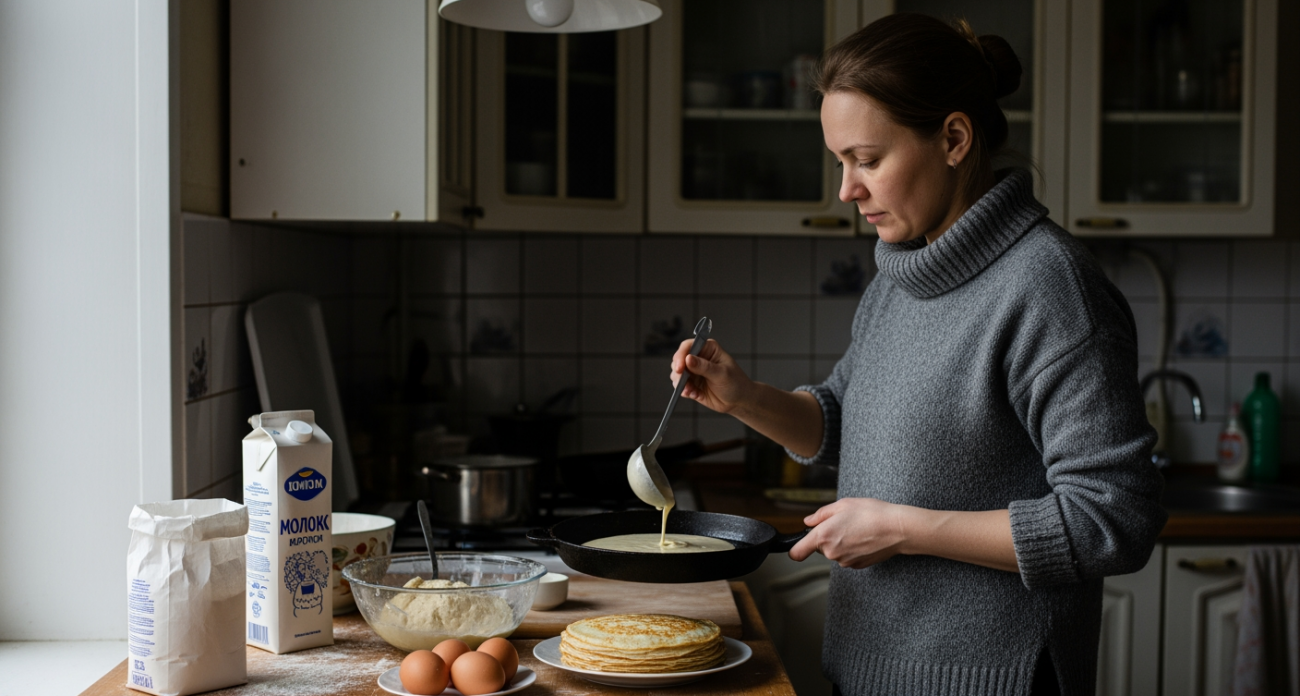 Забудьте про весы и мерные стаканы — народный метод приготовления блинов с хрустящими краями от бабушки-чемпионки