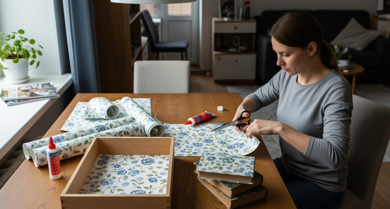 Как я превращаю ненужные лоскуты обоев в предметы интерьера, которые заставят ваших гостей спрашивать где вы их купили