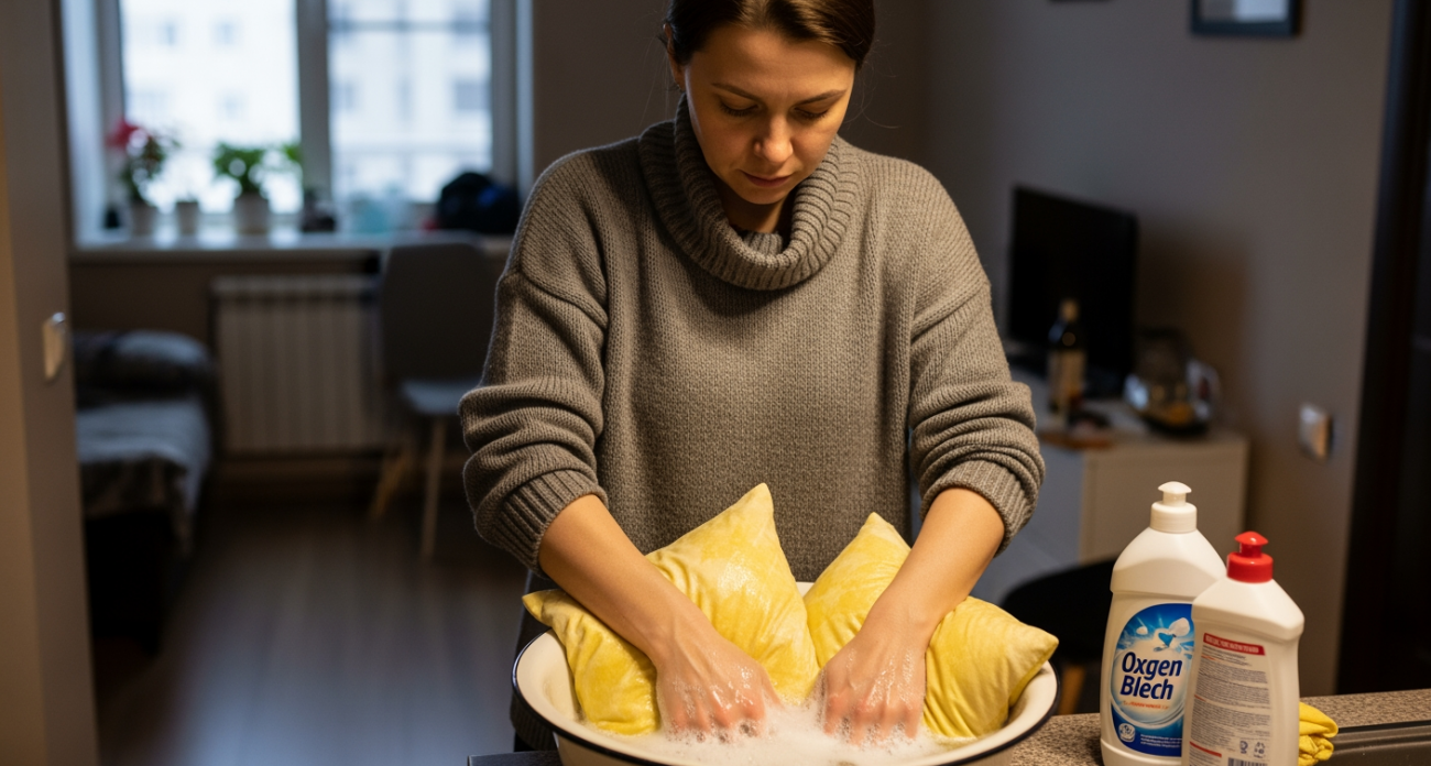 Старые подушки превращаются в идеально чистые за одну ночь благодаря этому секретному способу