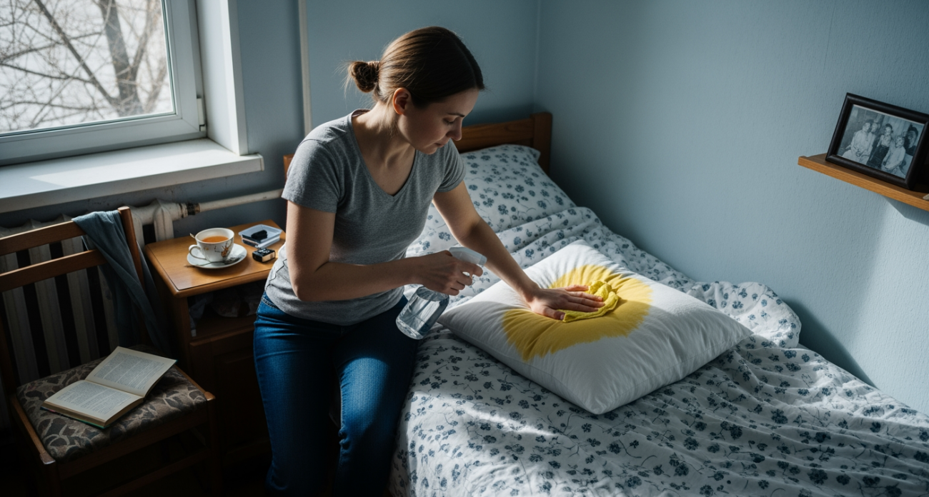 Старые подушки снова как новые после обработки дешевым аптечным средством за 15 рублей