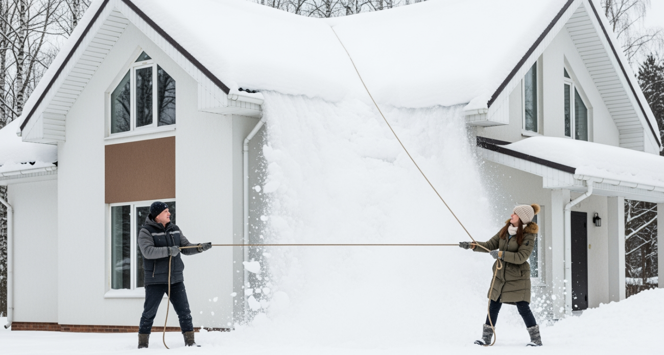 Забудьте про риск и травмы: 5 безопасных методов очистки крыши от снега без подъема наверх