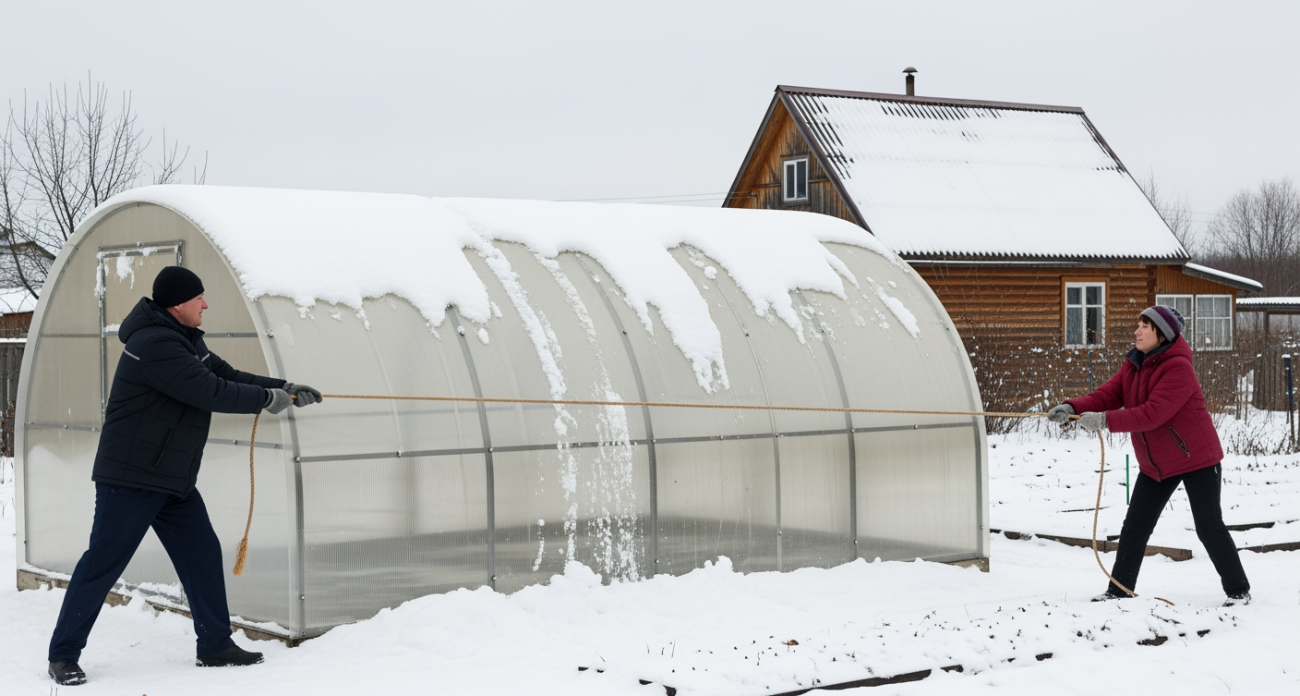 Дедовский способ растопить снег в теплице за ночь — соседи до сих пор не понимают как это работает