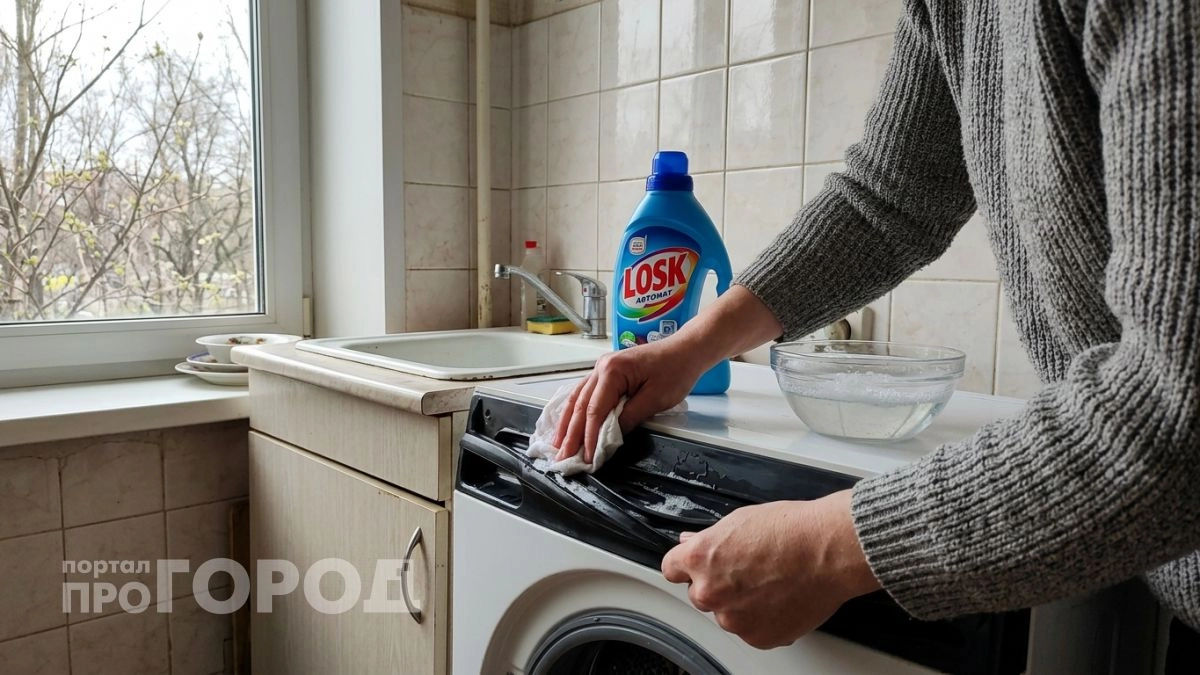 Один состав убирает чёрный налёт с резинки стиралки так, что манжета светлеет на глазах