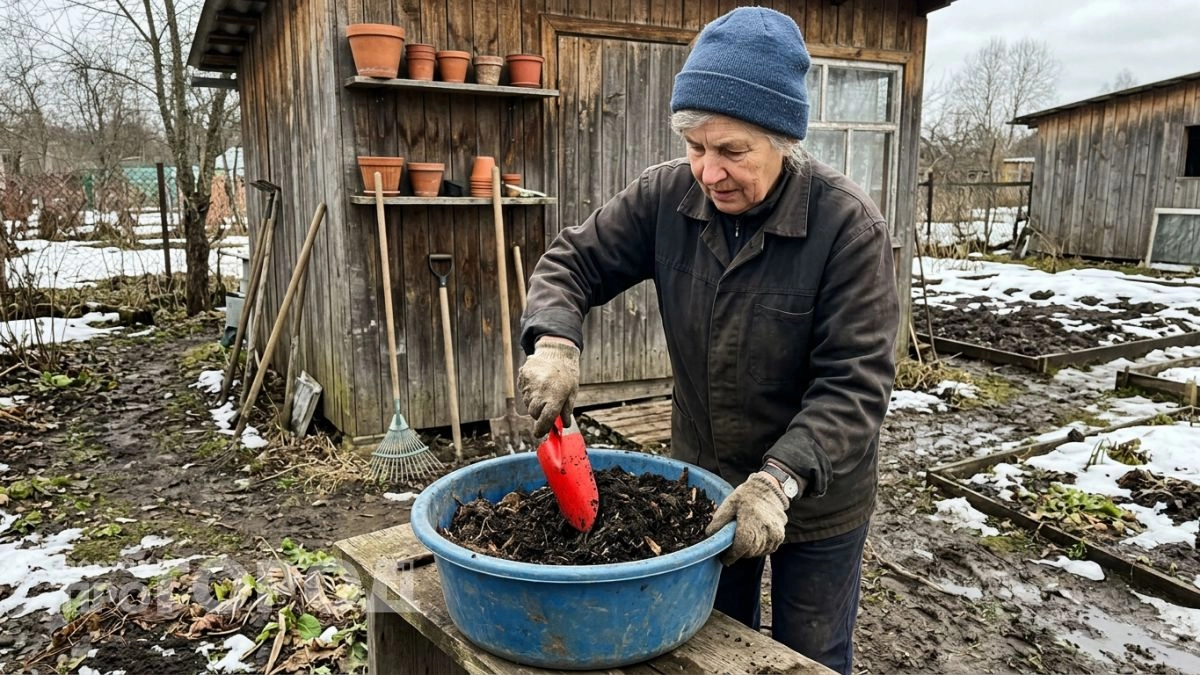 Больше не трачу деньги на грунт, а просто собираю в марте опавшие листья и делаю из них идеальную питательную смесь