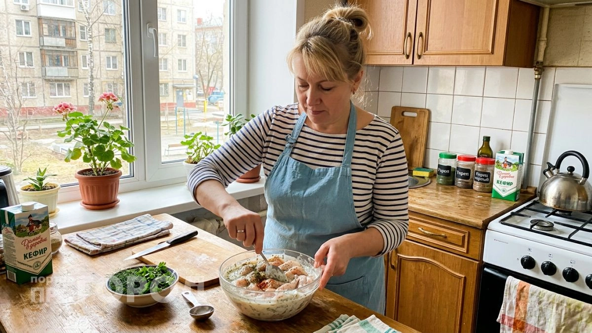 Простая немецкая хитрость с дешевым кефиром навсегда избавила меня от сухой курицы и сделала мясо тающим во рту