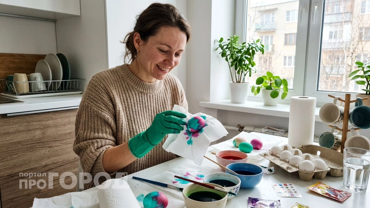 Заварка и марля превращают обычные яйца в космическую россыпь к Пасхе — делаю за пять минут без красителей