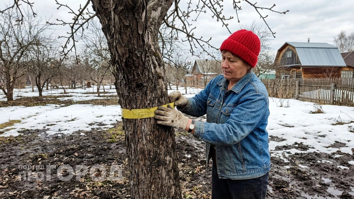 Каждый март наматываю на яблоню липкую ленту — тля разворачивается на подходе и урожай просто зашкаливает