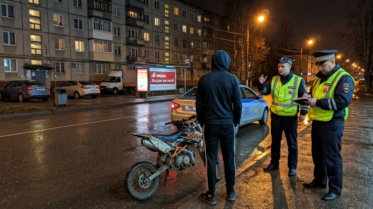 ГАИ Рыбинска с начала сезона выявила более 20 юных питбайкеров без прав