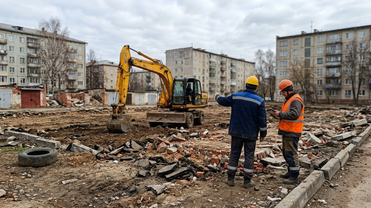 В Рыбинске снесли последние незаконные гаражи на Пузыревом поле