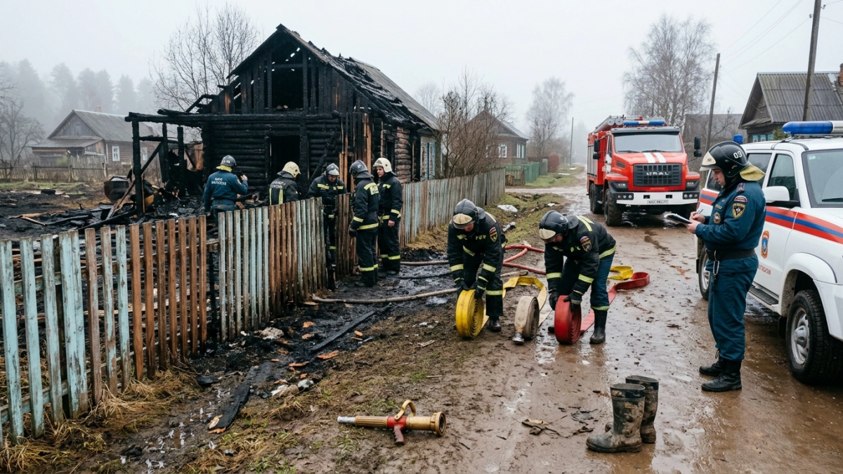 Хозпостройка сгорела в деревне под Рыбинском: пострадавших нет