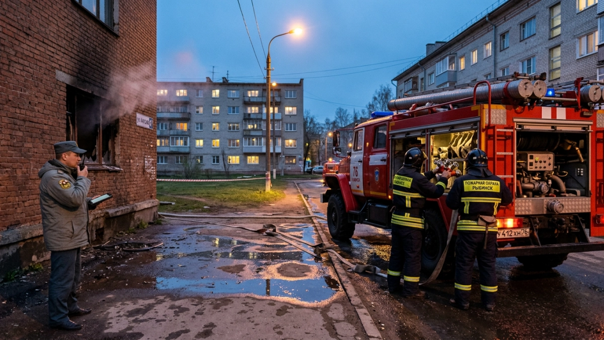 Пожар в заброшенном здании Рыбинска потушили за полчаса