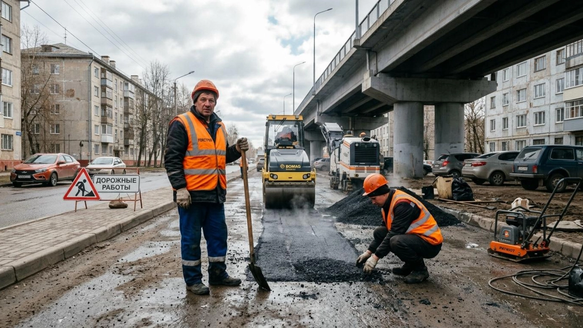 В Рыбинске стартовал ремонт дорог картами: заплаты от 50 до 2000 кв. м