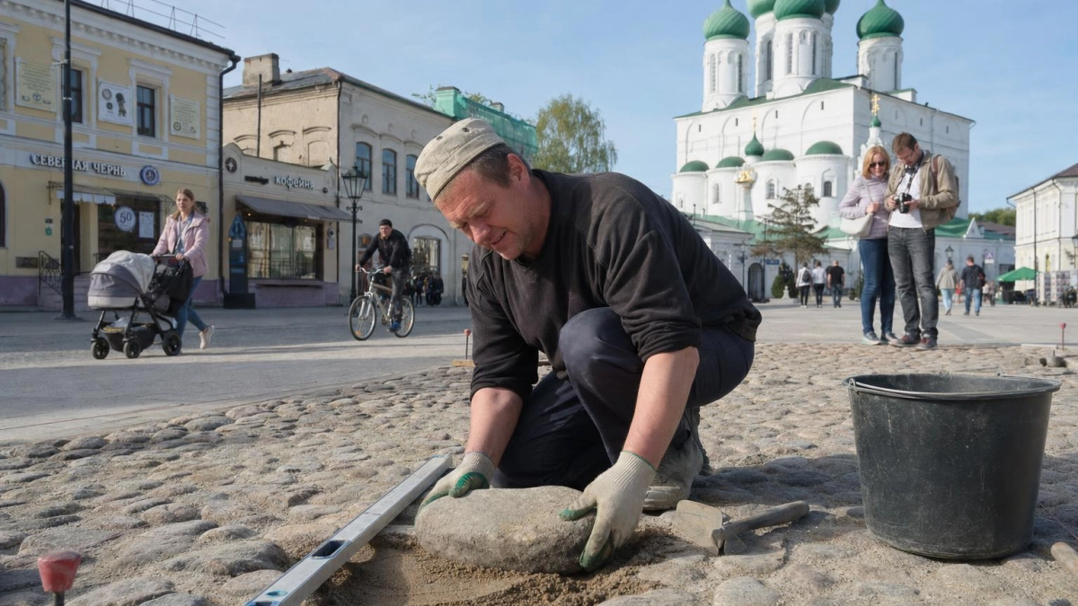 В Рыбинске булыжники возрастом 150 лет вернут на Соборную площадь