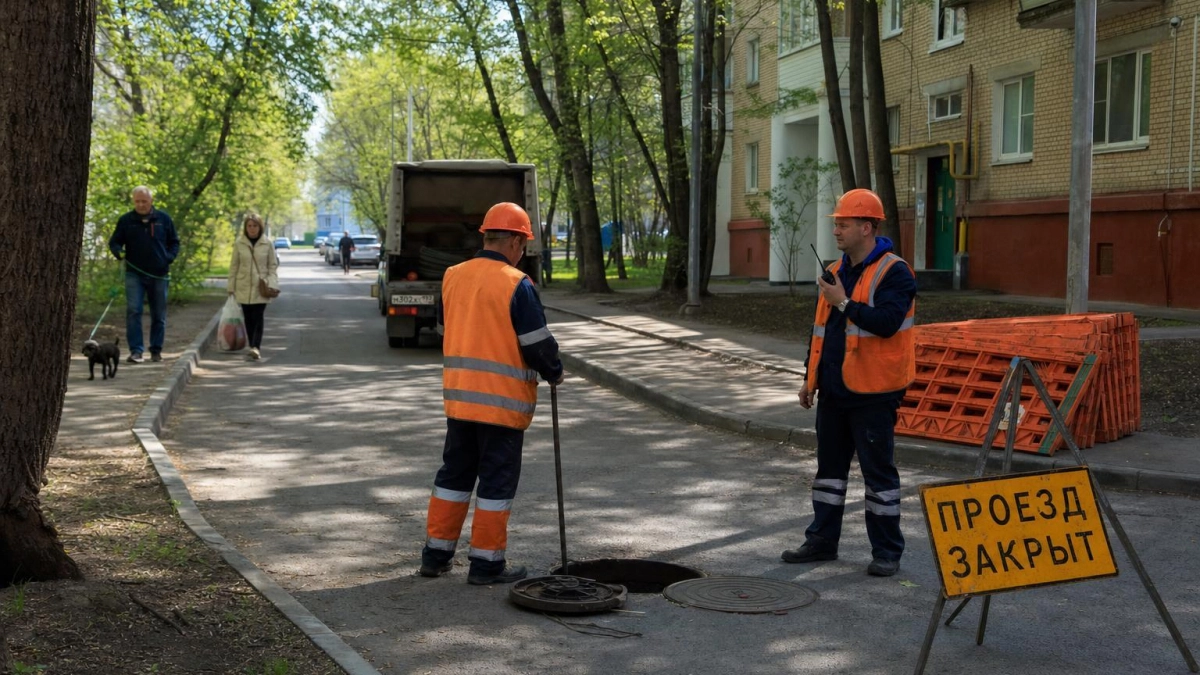 В Рыбинске перекрыли улицу из-за прорыва водопровода у завода