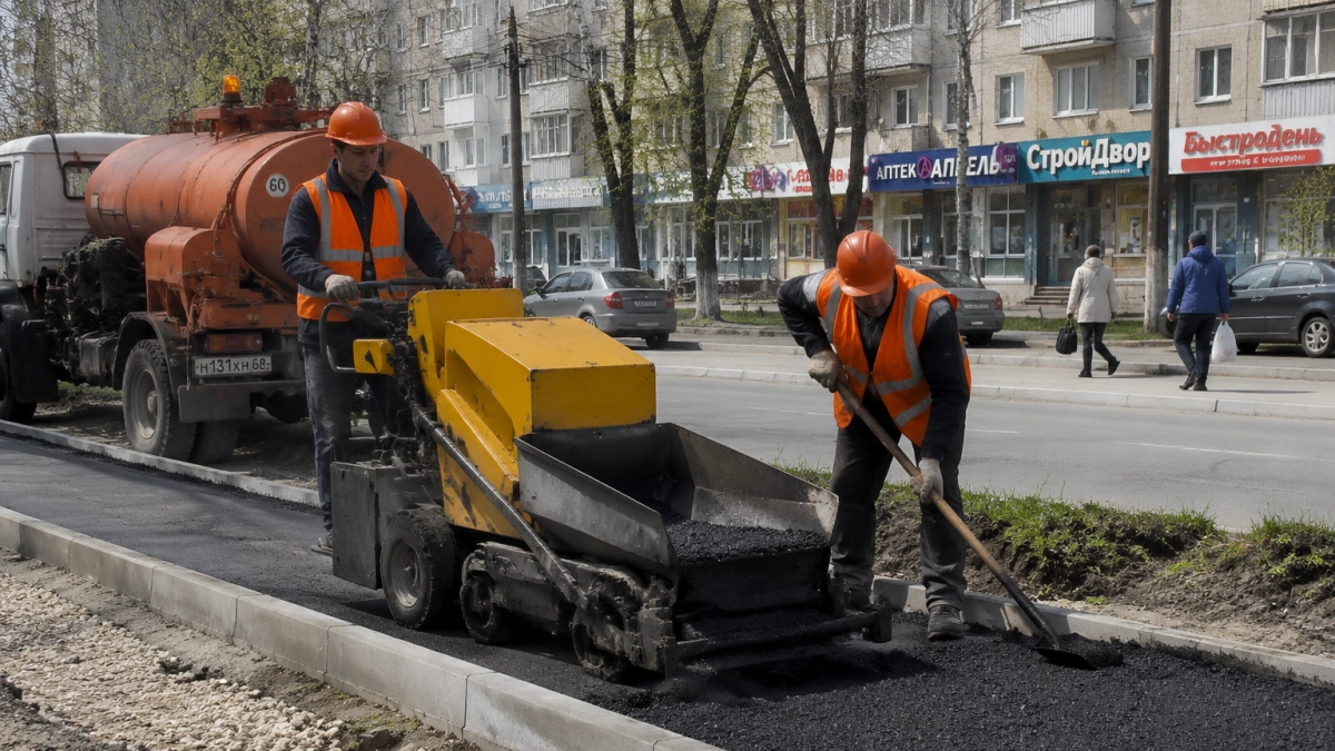 В Рыбинске асфальтируют двухкилометровый тротуар на ул. Коллективизации