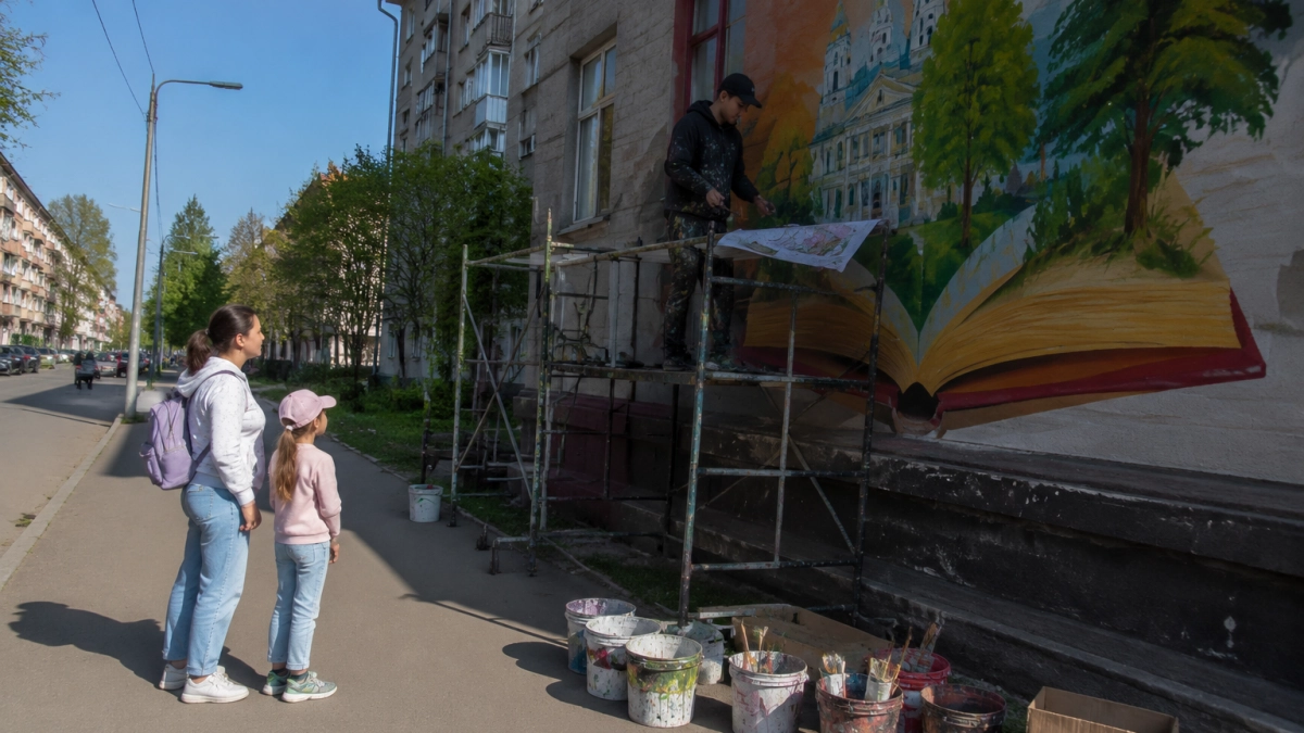 Библиотека «Радуга» в Рыбинске получит мурал о книгах и краеведении
