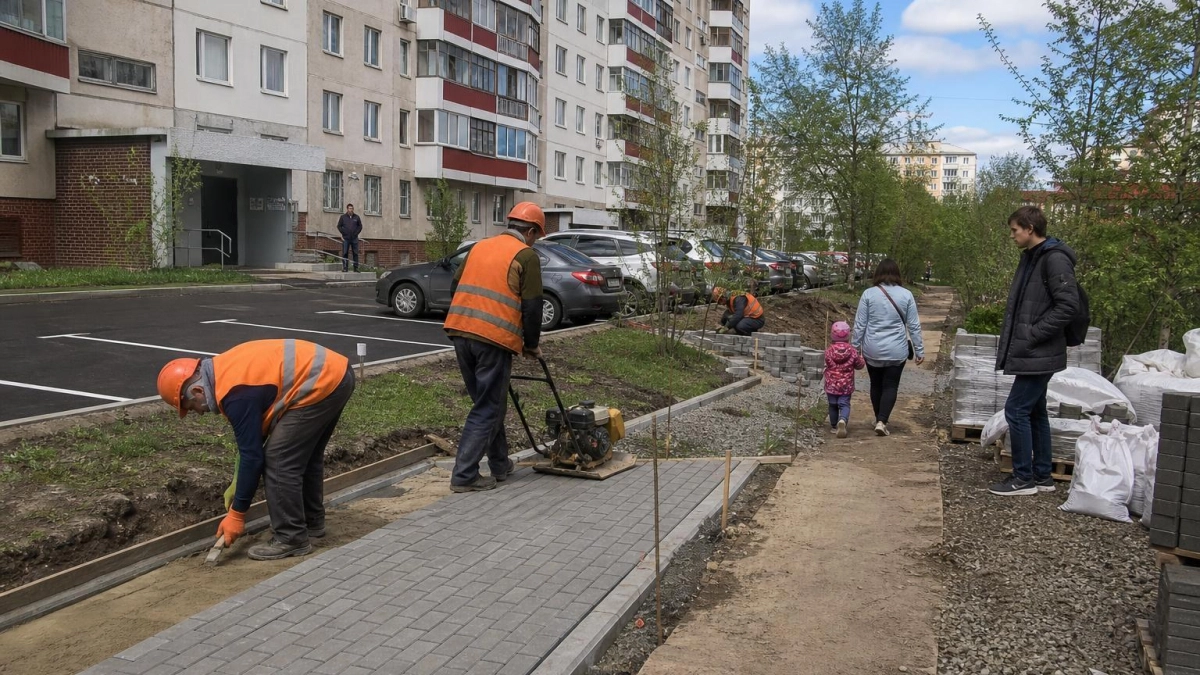 В Рыбинске стартовал ремонт 9 дворов — в шести появятся детские площадки