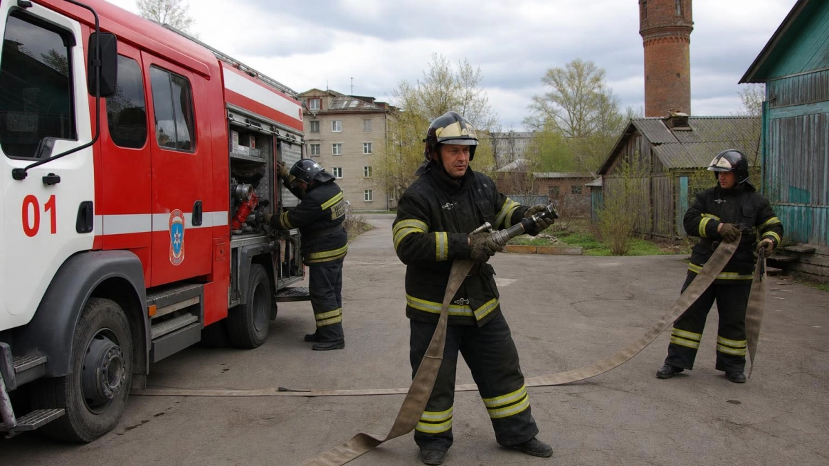 В Рыбинске за 15 минут потушили пожар в хозпостройке