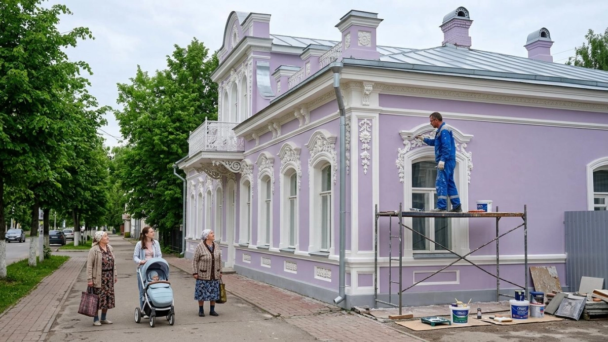 Дом Дитрих в Рыбинске засиял лавандой: обновили фасад памятника XIX века