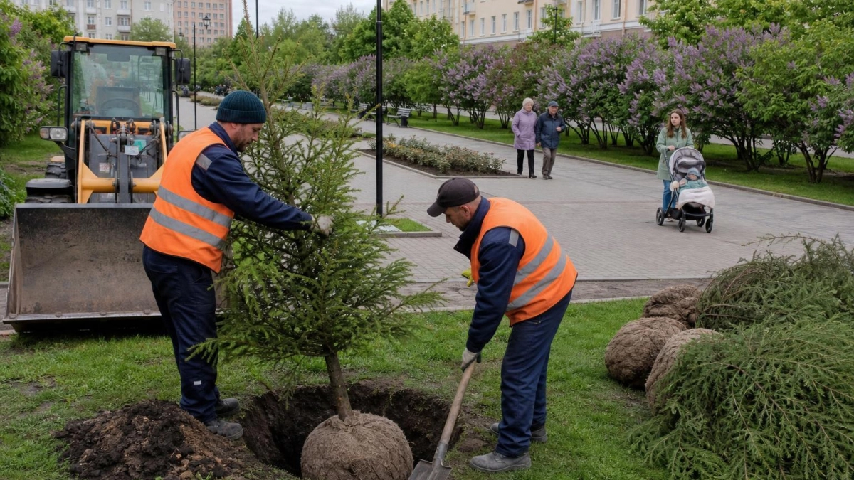 В Рыбинске на бульваре Ушакова больные ели заменят пышными крупномерами