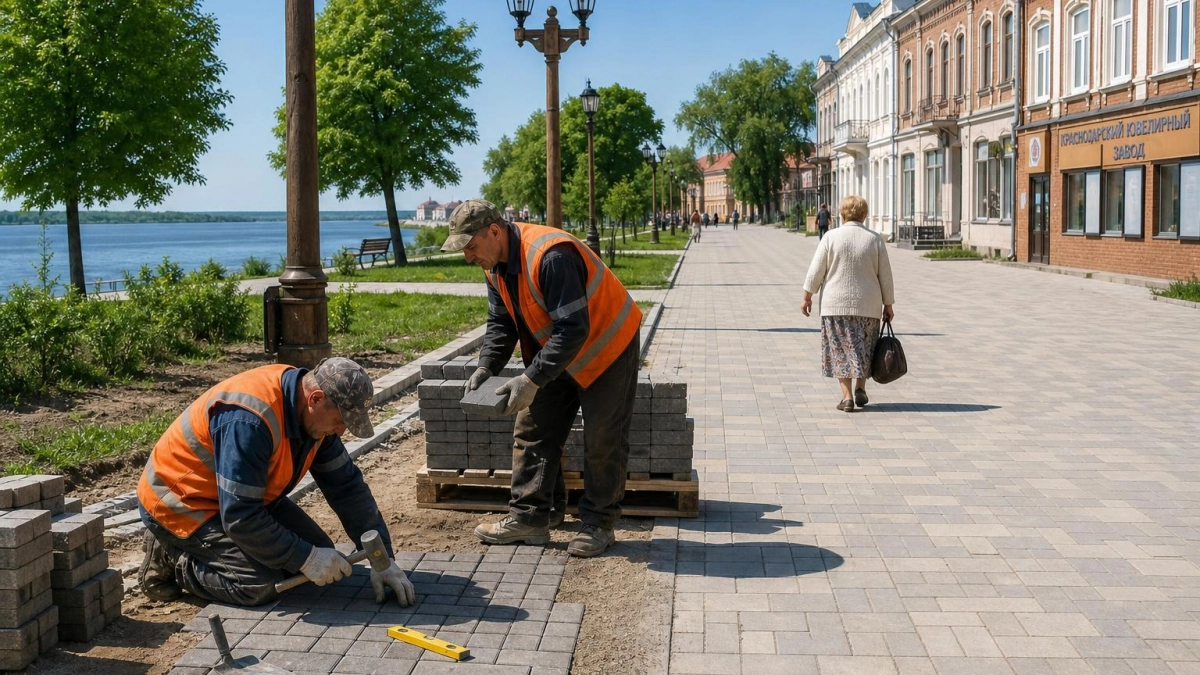 Брусчатка и фонари: набережная Рыбинска открывается для жителей