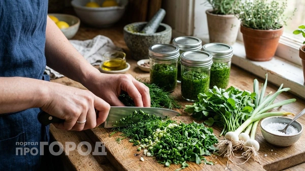 Перестала сушить зелень на зиму: теперь делаю изумрудную чесночную пасту по этому простому рецепту
