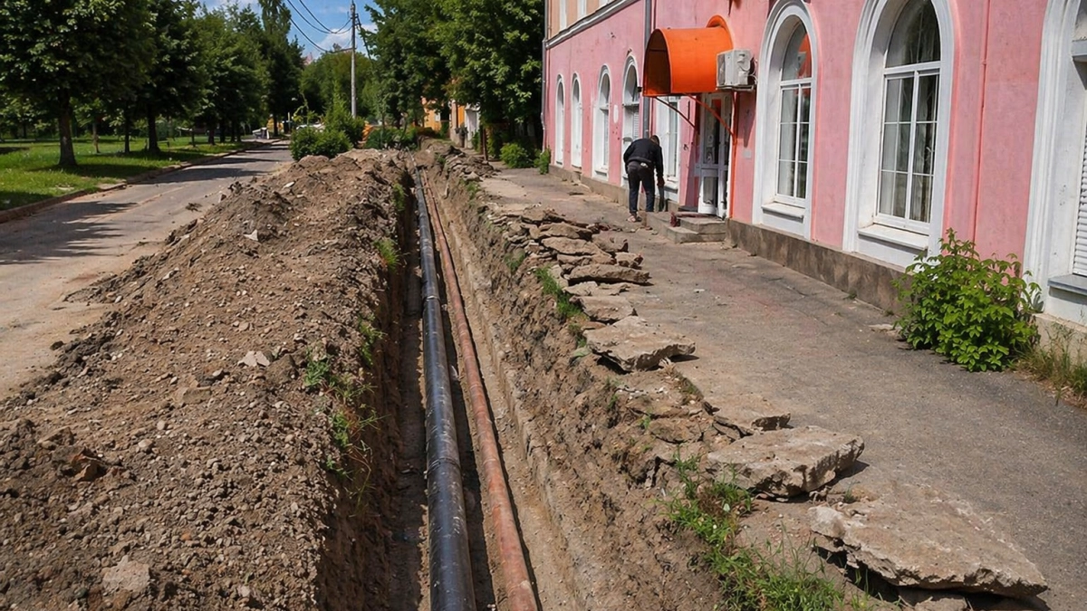 В Рыбинске на Рапова меняют теплотрассу после восьми протечек за зиму