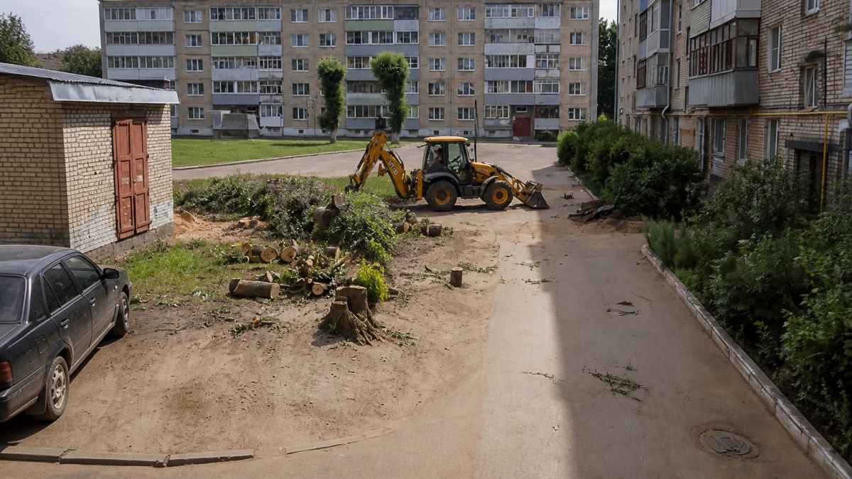 В Рыбинске на Карла Либкнехта благоустроят двор с парковками и игровой площадкой