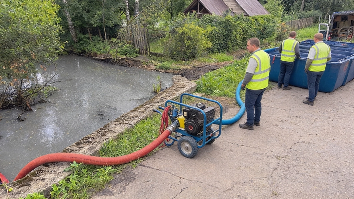 В Рыбинске загрязненную воду из притока Уткаши откачивают в резервуары для утилизации