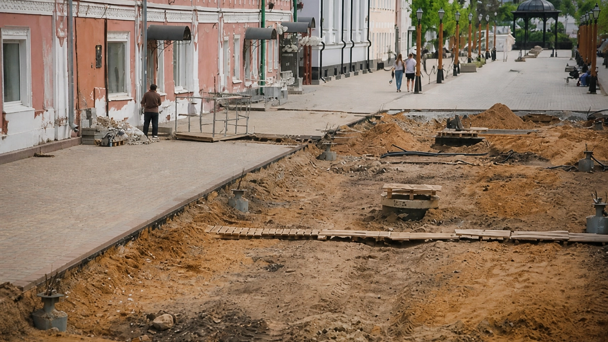 В центре Рыбинска при создании пешеходной зоны обновили почти километр теплосетей