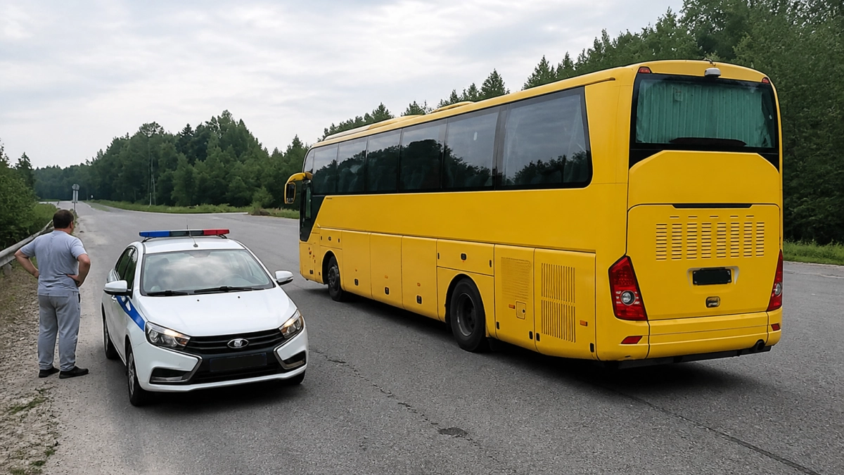 На трассе Рыбинск—Ярославль у шести автобусов и грузовиков нашли опасные неисправности
