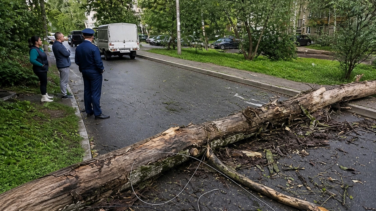 В Ярославской области человек погиб после падения тополя во время сильного ветра
